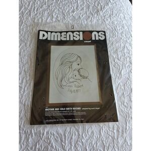 1978 Dimensions‎ Mother and Child Birth Record crewel embroidery kit vintage